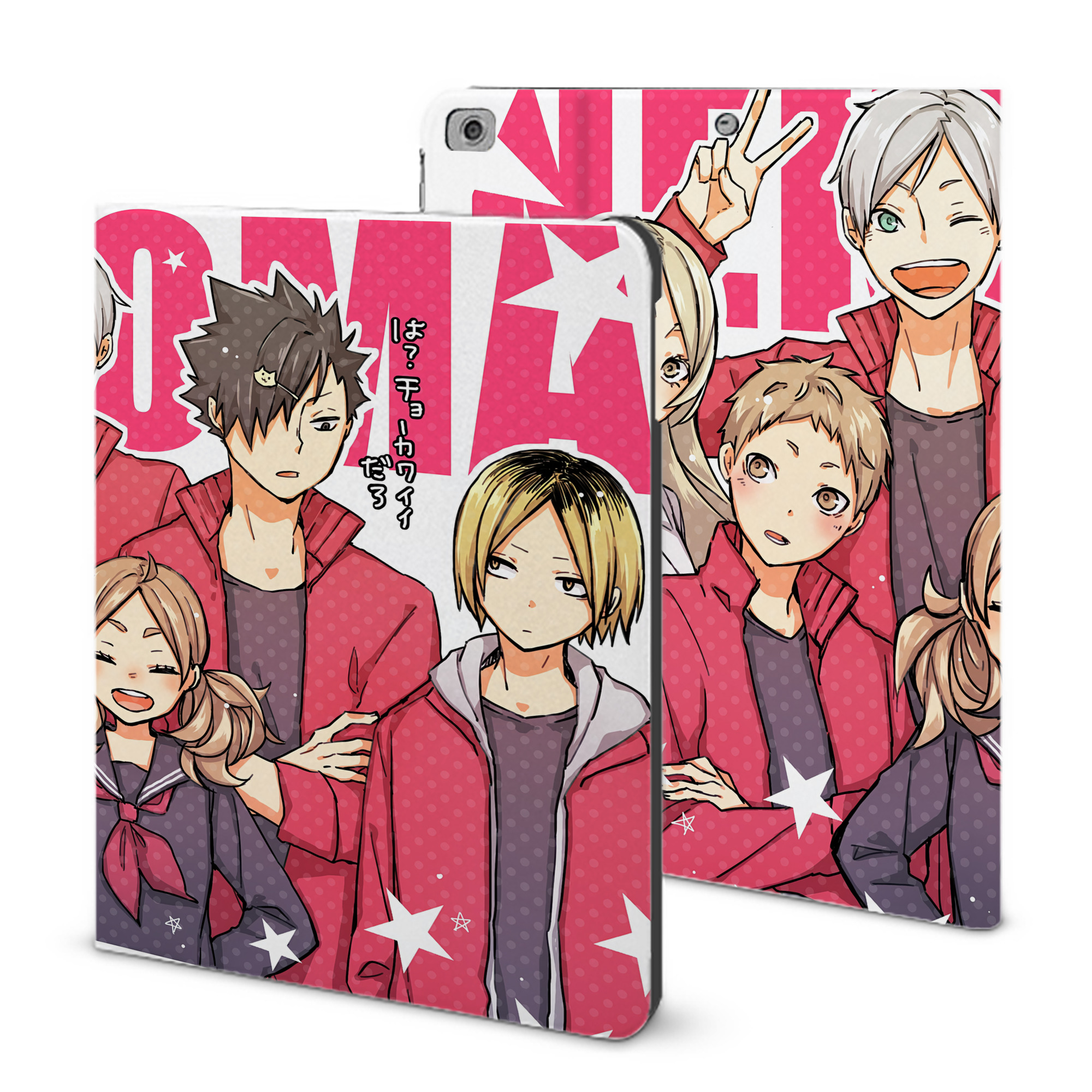 （画像用） ハイキュー!! Haikyu!! IPad ケース ブック型 PUレザー TPU 耐衝撃 軽量 薄型 ペン収納なし 全面保護 IPad 各モデル対応